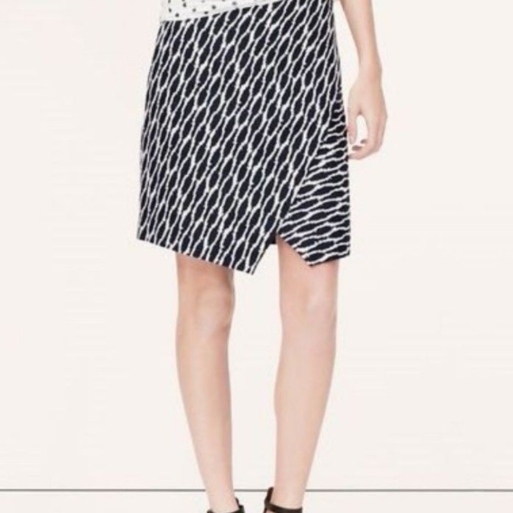 3 for 15 LOFT Navy and White Ikat Print Wrap Mini